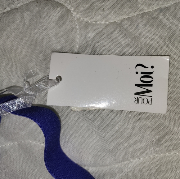 Pour Moi Tease Plunge Underwired Bra Spotted Blue US 32I, UK 32G - Picture 3 of 6